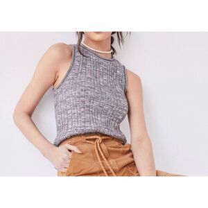 NWOT Pilcro Anthropologie Knit High-Neck Silk Blend Sleeveless Top Women's Small